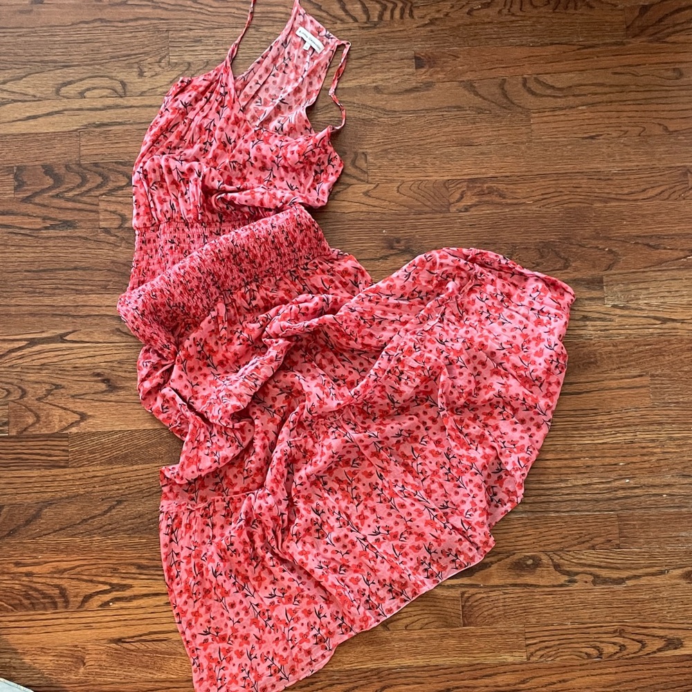 Karina Grimaldi Coral Floral Patterned Dress